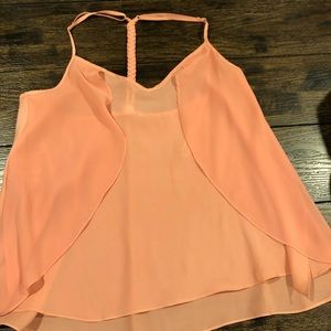 Salmon BCBG blouse chiffon tank top in size small